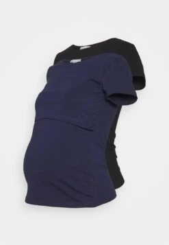NURSING 2er PACK - Basic T-shirt - T-Shirt Basic - Dark Blue/black -Kleidung Rabatte Geschäft 7ef339094c6946628b79c9f31d4e5acc