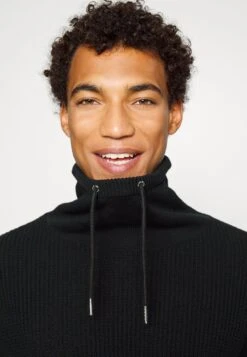 Pier One STRUCTURE BLOCK HIGH COLLAR - Strickjacke - Black -Kleidung Rabatte Geschäft 8ae538afff544777a63a44071114fc02