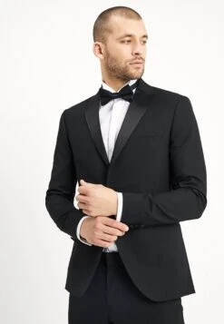 BASIC PLAIN BLACK TUX SUIT SLIM FIT - Anzug - Black -Kleidung Rabatte Geschäft a2f6014907f7485893c511857d8910a8