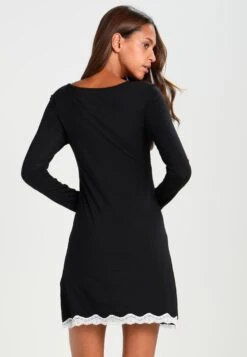 Anna Field HEIDI LONG SLEEVES VISCOSE NIGHTDRESS - Nachthemd - Black -Kleidung Rabatte Geschäft dbbb3ef60df3468092f7b21fde501e66
