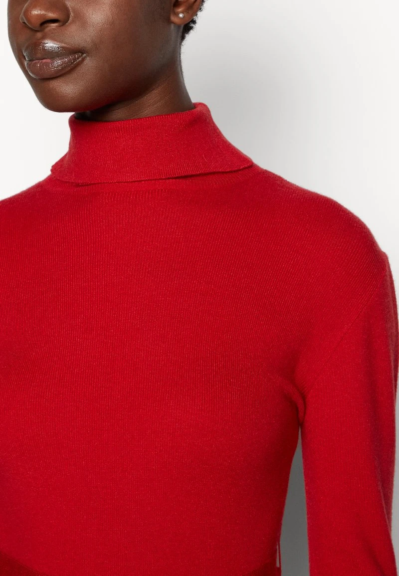 Anna Field ROLLKRAGEN RIPP MINI STRICKKLEID MIT GÜRTEL - Strickkleid - Red 6 Anna Field ROLLKRAGEN RIPP MINI STRICKKLEID MIT GÜRTEL - Strickkleid - Red – Bild 6