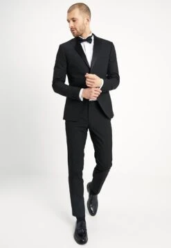 BASIC PLAIN BLACK TUX SUIT SLIM FIT - Anzug - Black